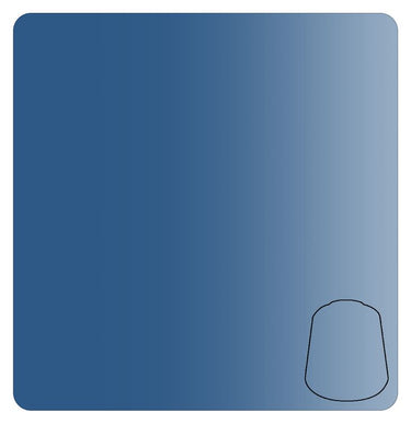 Contrast Celestium Blue tabletop gaming paint bottle from Games Workshop, featuring blue paint with contrast finish and label.