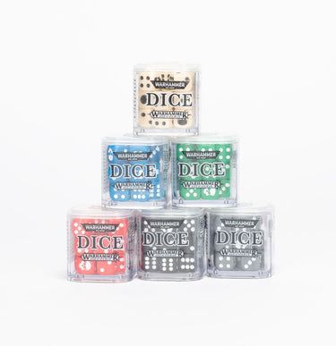 Warhammer 40k Dice Cube for tabletop gaming by Games Workshop, featuring a black cube with Warhammer 40k symbols and design.