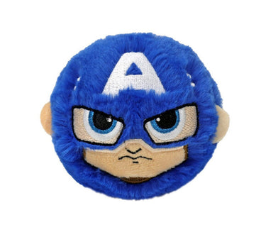 Ty Captain America plush beanie bouncer, soft stuffed toy featuring Captain America character in a blue beanie style design.
