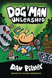 Dog Man Vol 2 graphic novel by Scholastic Inc., featuring colorful cartoon dog hero on the cover.