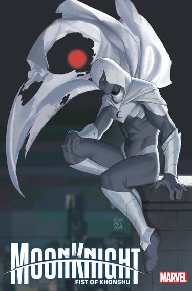 Marvel Moon Knight Fist of Khonshu #1 comic book, featuring cover art of Moon Knight in a dynamic pose.
