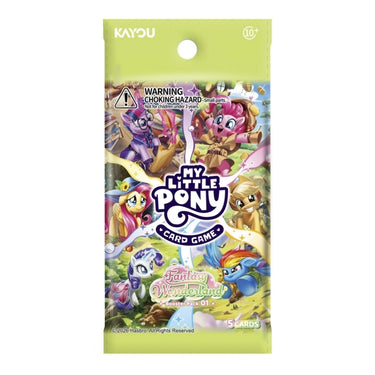 Kayou My Little Pony TCG Fantasy Wonderland Booster Pack, featuring colorful collectible trading cards from the fantasy-themed set.