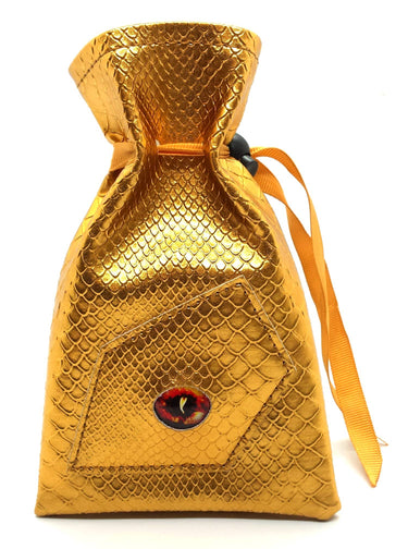Old School Dice: Dragon Eye Dice Bag - Gold Dragon - State of Comics