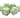 White RPG rune dice set with lime-colored ancient runes for tabletop gaming by Old School Dice.