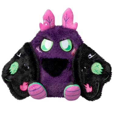 Colorful plush Mini Squishable Neon Punk Mothman toy with vibrant green and pink accents, soft and cuddly for collectible plush fans.