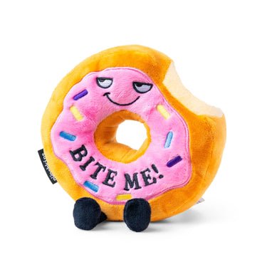 Punchkins "Bite Me" Donut Plush toy with soft, colorful fabric and embroidered details, perfect for cuddling or decorative use.