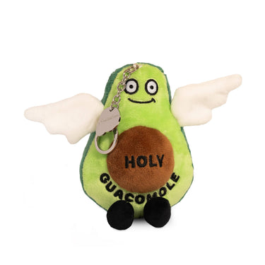 Punchkins Holy Guacamole avocado plush keychain charm featuring a soft, colorful avocado design for bags or keys.