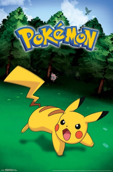Pokemon Pikachu 24x36 Poster: Cardboard Back & Clear Bag - State of Comics