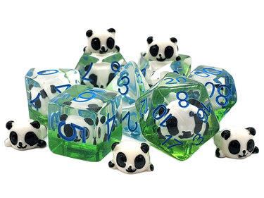 Old School 7 Piece DnD RPG Dice Set Animal Kingdom Panda Party - State of Comics