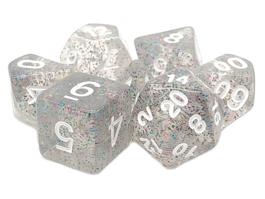 Old School 7 Piece DnD RPG Dice Set Particles Happy New Year! - State of Comics