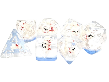 Old School 7 Piece DnD RPG Dice Set Animal Kingdom Polar Bear Dive - State of Comics