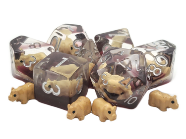 Old School 7 Piece DnD RPG Dice Set Animal Kingdom Rhinoceros - State of Comics
