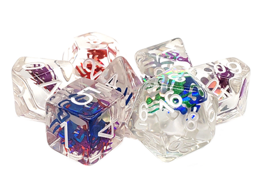 Old School 7 Piece DnD RPG Dice Set Animal Kingdom Spider Colorful - State of Comics
