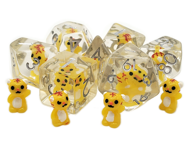 Old School 7 Piece DnD RPG Dice Set Animal Kingdom Tiger Cub - State of Comics