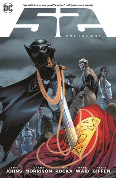 Cover image of DC Comics' 52 TP Vol 01 graphic novel, 2024 edition featuring vibrant comic book artwork and characters.