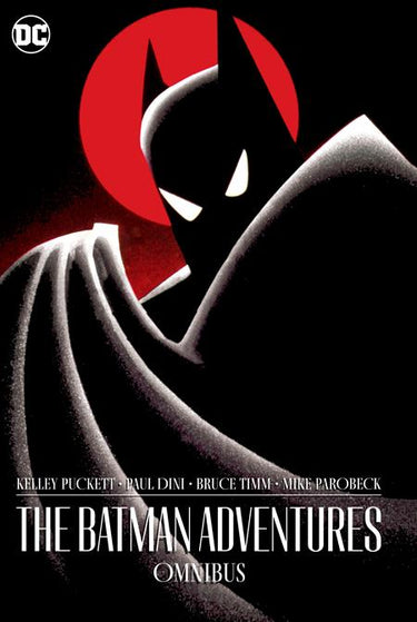 Batman Adventures Omnibus hardcover graphic novel by DC Comics featuring detailed comic book artwork and classic Batman scenes.