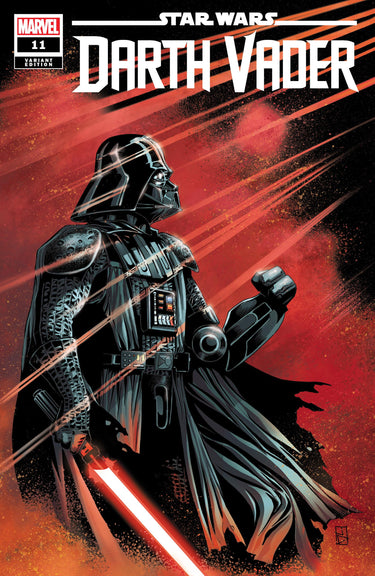 Exclusive Marvel Star Wars Darth Vader #11 comic by Duursema, featuring Darth Vader in dark armor and iconic pose.