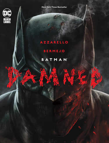Dark and intense Batman Damned graphic novel by DC Comics featuring detailed comic book artwork and iconic superhero imagery.