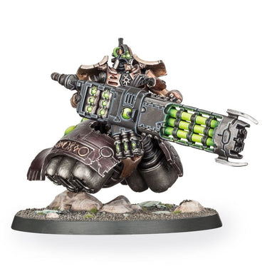 Necrons Lokhust Heavy Destroyer from Warhammer 40k tabletop gaming, detailed miniature with robotic armor and weaponry.