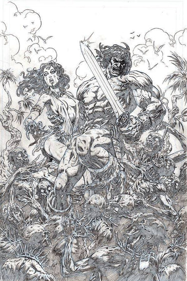 The One Stop Shop Comics & Games Cimmerian Iron Shadows In Moon #1 20 Copy Level B&W Line Art (04/07/2021) ABLAZE