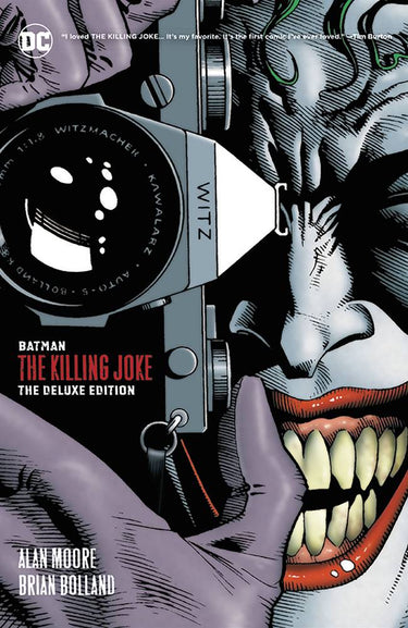 Cover of Batman The Killing Joke hardcover graphic novel by DC Comics, featuring Joker and Batman artwork.