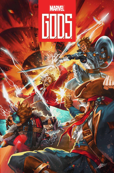Marvel Gods #8 back issue comic book featuring detailed cover artwork from the Marvel back issues collection.