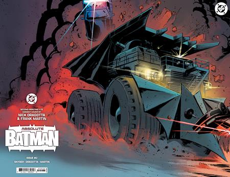 Absolute Batman #2 Second Printing Cvr D Inc 1:25 Nick Dragotta Batmobile Wraparound Card Stock Var