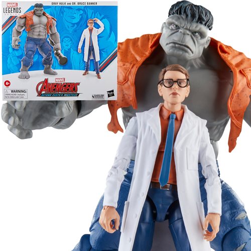 Avengers 60th Anniversary Marvel Legends Gray Hulk and Dr. Bruce Banner 6-Inch Action Figures - State of Comics