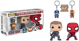 Civil War Captain America/Iron Man/Hawkeye/Spider-Man Pop! Vinyl 4-pack (Damaged Box) - State of Comics