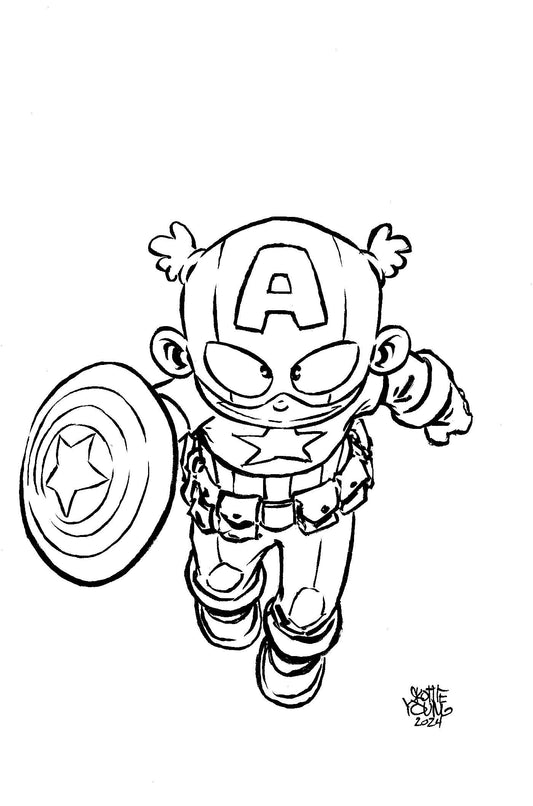 Captain America #10 50 Copy Incv Big Marvel Sketch Vir Var