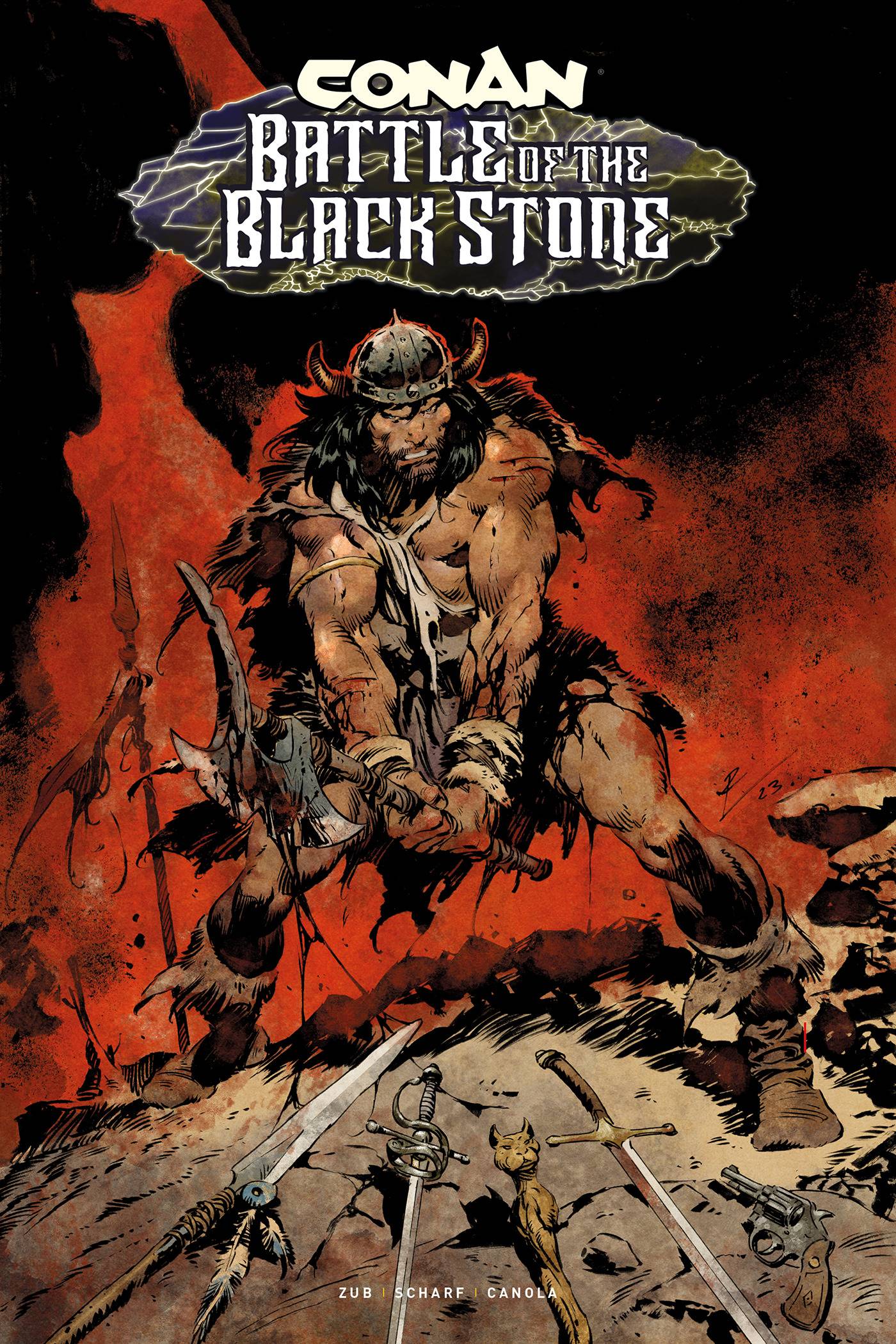 Conan Barbarian Battle Blackstone Dm Ed Tp (Mr)