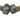 Old School Dice Rune Dice All Hallows Eve blue and yellow RPG dice set with intricate rune designs for tabletop gaming.
