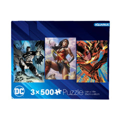 DC Comics 3 x 500 Piece Jigsaw Puzzle Set