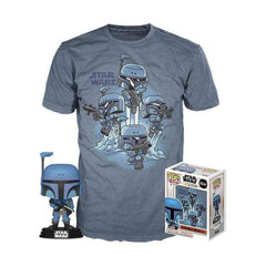 Star Wars The Mandalorian Death Watch (No Stripes) Pop! Vinyl Figure WITH Size Large Tee Shirt