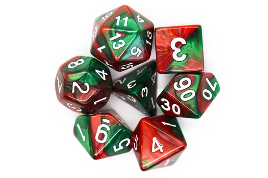 Old School 8-Piece D6 Dice Set Vorpal Red & Green - State of Comics