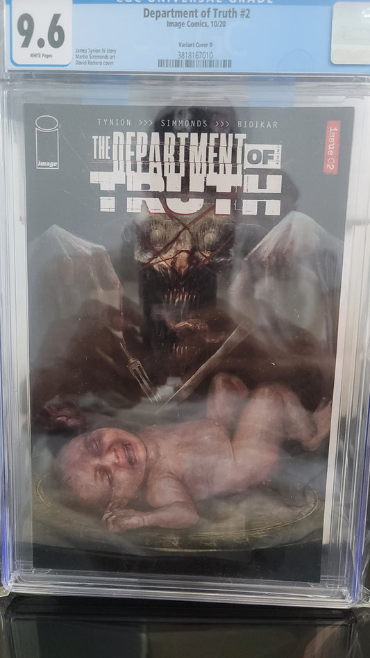 Department of Truth #2 CGC 9.6 1:25 Incentive Romero Cover D - State of Comics