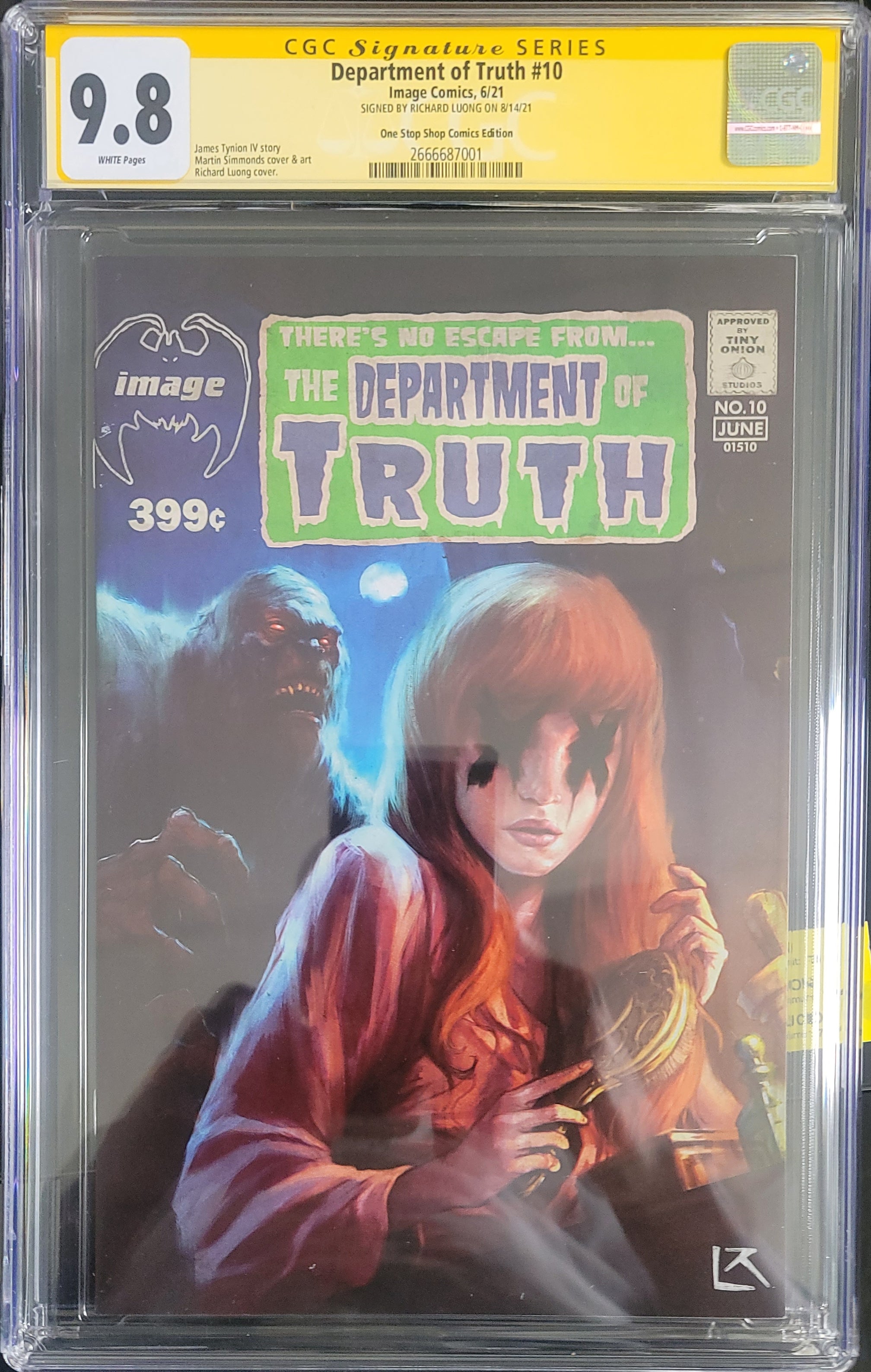 Department of Truth #10 CGC 9.8 Signed By Richard Luong - State of Comics