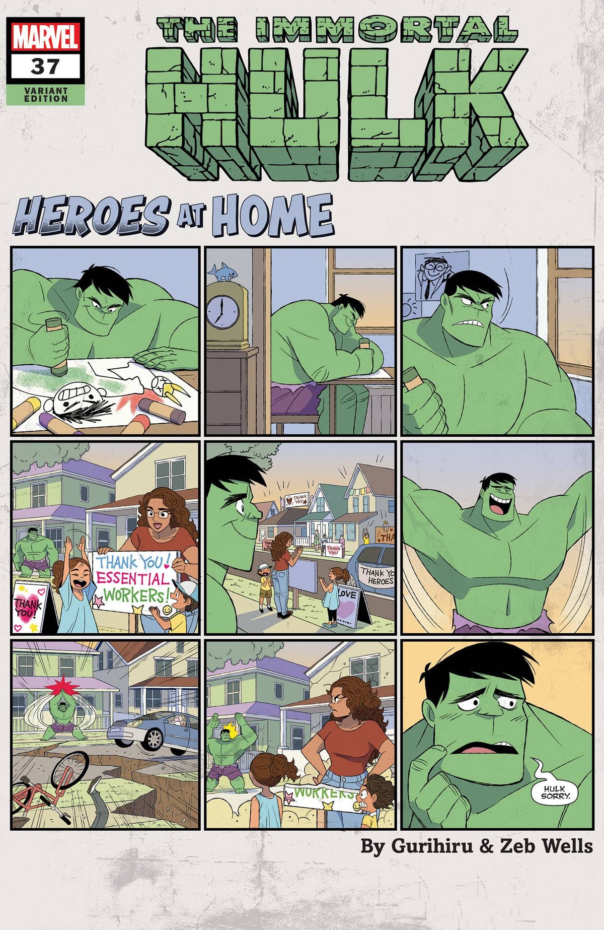 Immortal Hulk #37 Gurihiru Heroes at Home Var - State of Comics