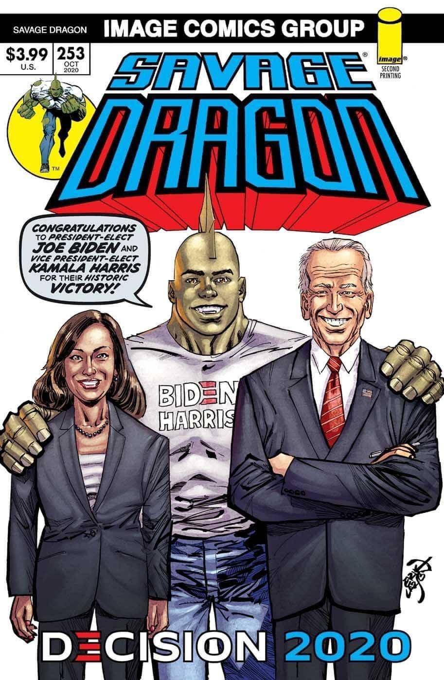 Savage Dragon #253 2nd Printing Biden Harris - State of Comics