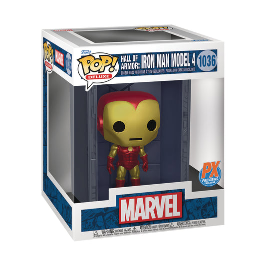 Marvel Iron Man Hall of Armor Iron Man Model 4 Deluxe Pop! Vinyl Figure - Previews Exclusive - State of Comics