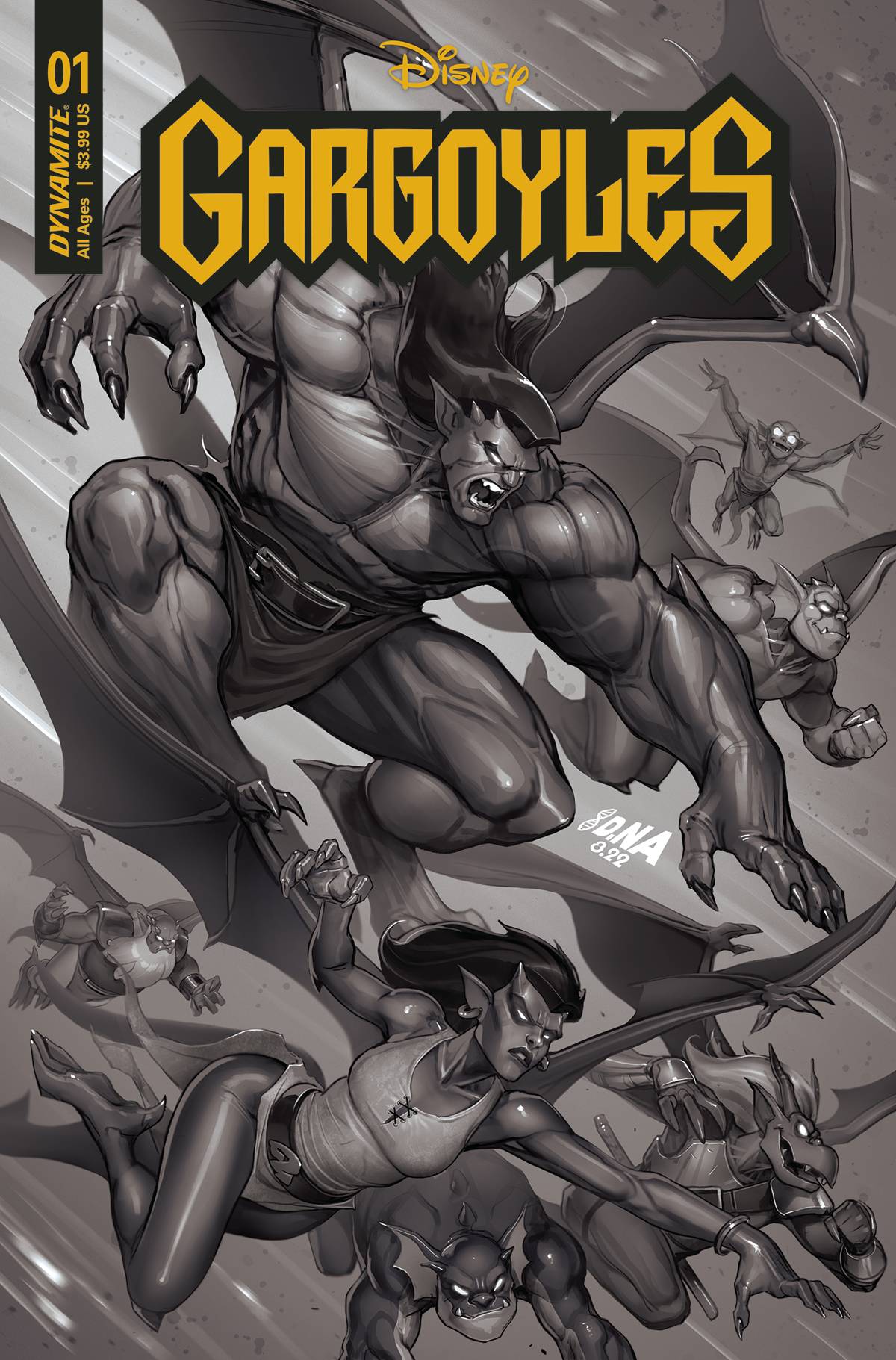 Gargoyles #1 Cvr J 15 Copy Incv Nakayama B&W - State of Comics