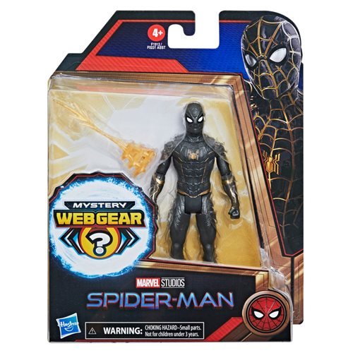 Spider-Man No Way Home 6-Inch Mystery Web Gear Upgraded Black and Gold Suit Spider-Man Action Figure - State of Comics