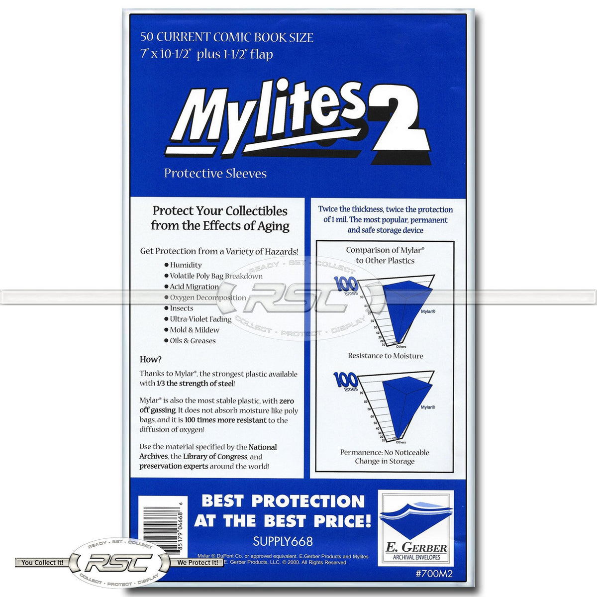 Mylites 2 Standard 2-Mil Bags (50 Pack) - State of Comics