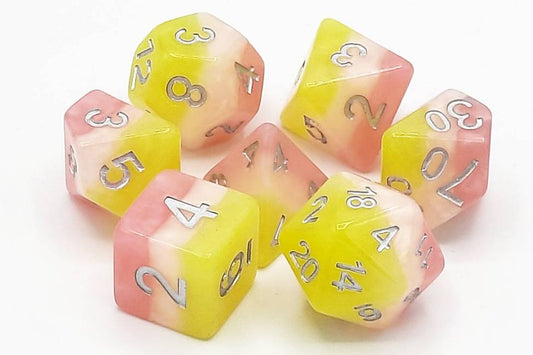 Old School 7 Piece DnD RPG Dice Set Gradients Lemonade Stand - State of Comics