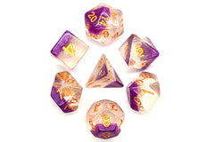 Old School 7 Piece DnD RPG Dice Set Luminous Snow Cone - State of Comics